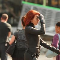 Scarlett Johansson on the film set of 'The Avengers' | Picture 69448